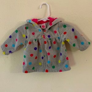 🌺 Carters polka dot zip jacket 3 months.